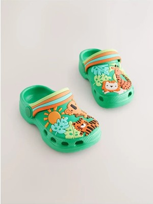 Yeşil Safari Desenli Terlik / Sandalet