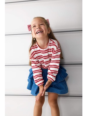 DeFacto Kız Bebek Bisiklet Yaka Çizgili Sweatshirt G1384A525AU