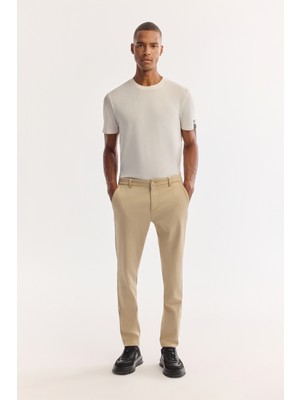 AVVA Erkek Bej Klasik Bel Soft Touch Chino Slim Fit Pantolon A52Y3019