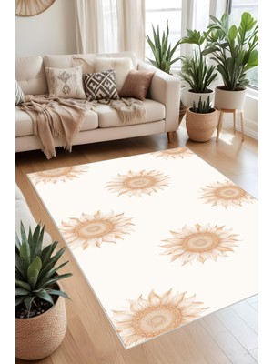 Bohem Halı - Dijital Yıkanabilir Kaymaz Taban Leke Tutmaz Salon Halısı Mutfak Halısı ve Yolluk Halı