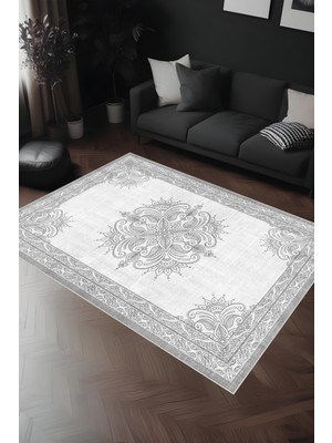 Dijital Baskı Modern Klasik Desenli Çerçeveli Dekoratif Makinada Yıkanabilir Salon ve Yolluk Halısı