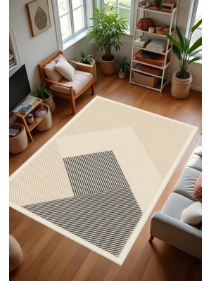 Makinede Yıkanabilir Geometrik Desen Kaymaz Taban Leke Tutmaz Mutfak Halısı Salon Halısı ve Yolluk