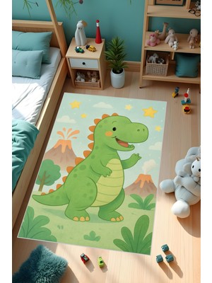 Dijital Baskı Çocuk Odası Halısı Makinede Yıkanabilir Anti Bakteriyel Leke Tutmaz Kaymaz Taban.