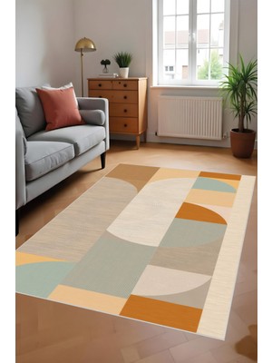 Makinede Yıkanabilir Kaymaz Taban Leke Tutmaz Bohem Desen Mutfak Halısı Salon Halısı ve Yolluk