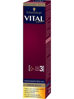 Vital Colors 1-1 Gece Siyah Krem Saç Boyası Amonyaklı Yoğun Bakım ve Parlaklık Sağlayan Formül