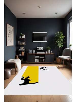 Dijital Baskı Modern Sanatsal Figürlü Kaymaz Taban Makinada Yıkanabilir Salon Halısı Genç Oda Halısı