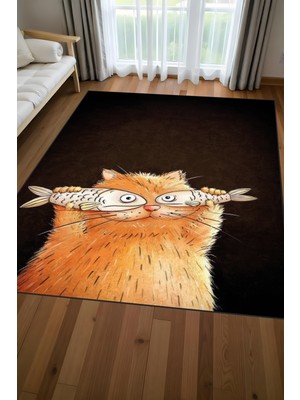 Makinede Yıkanabilir Kedi Çocuk Halısı Kaymaz Taban Leke Tutmaz Mutfak Halısı Salon Halısı ve Yolluk