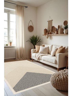 Makinede Yıkanabilir Geometrik Desen Kaymaz Taban Leke Tutmaz Mutfak Halısı Salon Halısı ve Yolluk