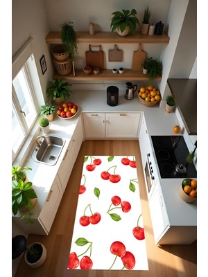 Dijital Baskı Modern Kaymaz Taban Leke Tutmaz Makinada Yıkanabilir Mutfak Halısı ve Balkon Halısı