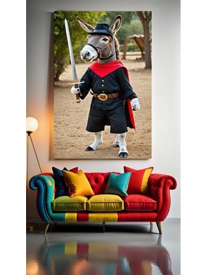 Özkacar Group Şovalye Eşşek Iı Ev Duvar Salon Güzellik Salonu Ofis Dükkan Dekarasyon Kanvas Tablo