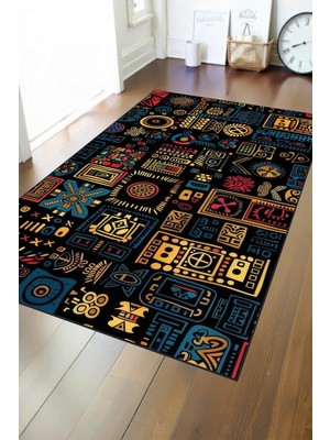 Makinede Yıkanabilir Iskandinav Temalı Kaymaz Taban Leke Tutmaz Çocuk Halısı Salon Halısı ve Yolluk