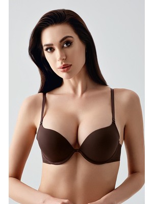 Kadın Push-Up Çift Dolgulu Kahverengi Sütyen 337035