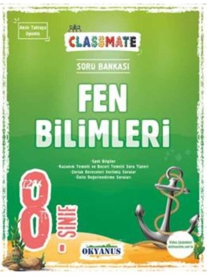 Okyanus Yayınları  8. Sınıf Classmate Fen Bilimleri Soru Bankası