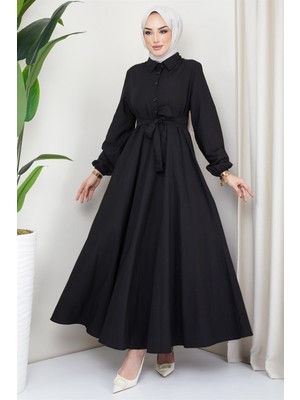 Kuşaklı Mevlana Elbise Siyah