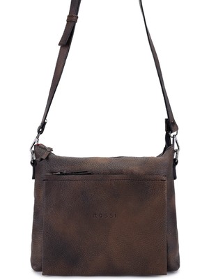 Bruno Rossi Bag Erkek Hakiki Deri Taupe Postacı Çanta 1048 302G Erk Canta SK24-25 Nero/tamp