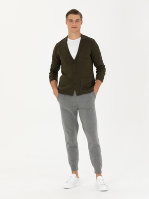 Cacharel Erkek Açık Gri Jogging Fit Lastik Paçalı Triko Pantolon 50279422-VR001