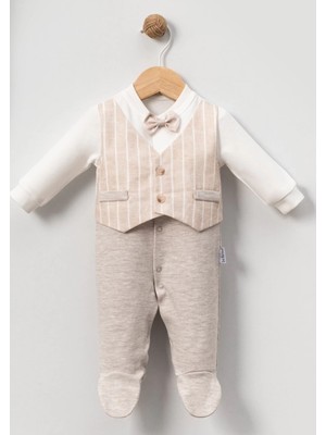 Ince Çizgili Yelekli Bebe Erkek Tulum