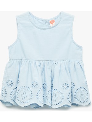 Pamuklu Fistolu Bisiklet Yaka Kolsuz Bluz