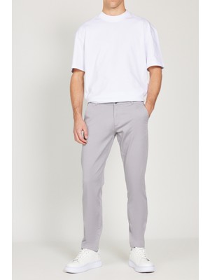 Slim Fit Dar Kesim Pamuklu Esnek Chino Pantolon