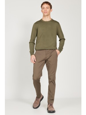 Slim Fit Dar Kesim Pamuklu Esnek Chino Pantolon