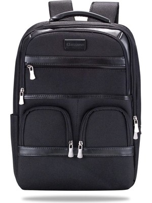 Classone BP-BS200  Business Vıp B2 -Serisi 15.6 Inch Uyumlu Wtx Pro Su Geçirmez Kumaş Laptop Sırt Çantası -Siyah