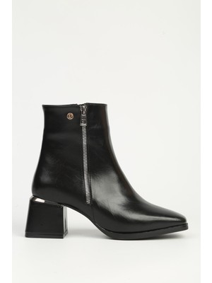 Pierre Cardin Siyah Fermuarlı Yarım Bot PC-54971