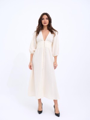 Moderie Butik 7096 Elbise-Krem