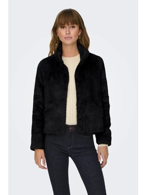 Only Kadın Onlnewvıda Dik Yaka Kürk Mont 15295423 Siyah