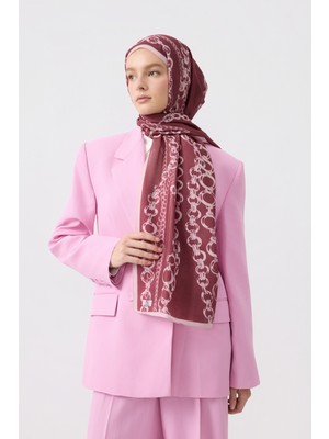 Cotton Twill Şal Loop Line Mürdüm Eriği