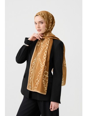 Cotton Twill Şal Loop Line Camel