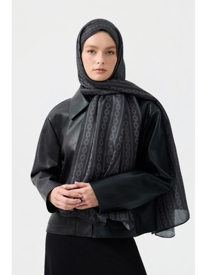 Cotton Twill Şal Chain Siyah