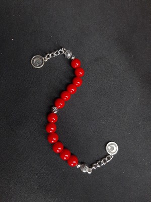 Mryart Kırmızı Cam Boncuk Zaza Tesbih