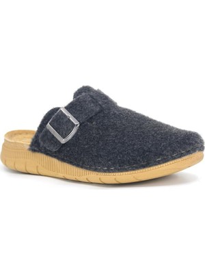 Yumuşak Confort Taban Keçeli Tokalı Kapalı Erkek Terlik Siyah TARZMINE4181