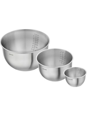 Zwıllıng Fresh & Save Bowls Kase Seti S/m/l / 3-Parça, Paslanmaz Çelik, Metalik Gri