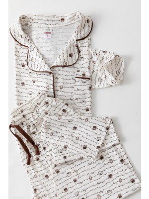 Nisanca Uzun Kol Gömlek Yaka Kadın Büyük Beden Pinterest Pijama Takımı Çiçekli Desenli Rahat 2 Parça
