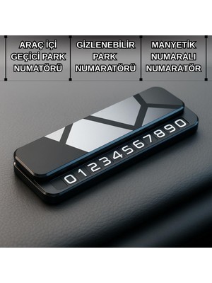 Coofbe Premıum Fosforlu Gizlenebilir Alüminyum Araç Park Telefon Numaratörü Geçici Park Numaratör Plakalık