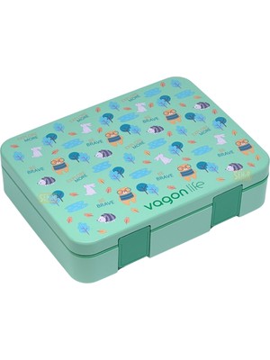 Vagonlife Bento 1300ML Lunchbox Yeni Koleksiyon Tek Katlı 4 Bölmeli Abs Plastik Çocuk Sefer Tası Yemek Kutusu