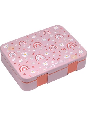 Vagonlife Bento 1300ML Lunchbox Yeni Koleksiyon Tek Katlı 4 Bölmeli Abs Plastik Çocuk Sefer Tası Yemek Kutusu
