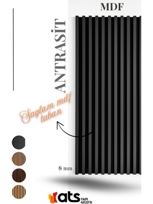 Mdf Tabanlı Duvar Paneli 24X240 cm – Akustik Çıtalı Panel | 8 mm Kalınlık
