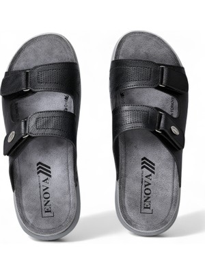 Enova Şık ve Rahat Erkek Terlik –  kaymaz Taban-Gri