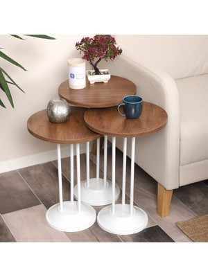 Marbella Zigon Sehpa Mdf Tabla Alt Mekanizma Demir Beyaz Renk