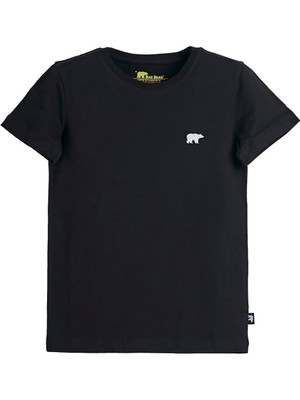 Solid Siyah Basic Çocuk Tişört