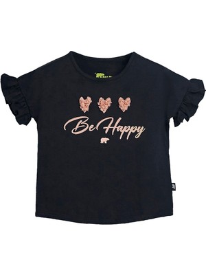 Pixie Siyah Baskılı Kız Çocuk Tişört