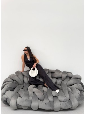 Toskana Keten Kruvaze Yaka Tek Düğmeli̇ Yelek Pantolon Takim