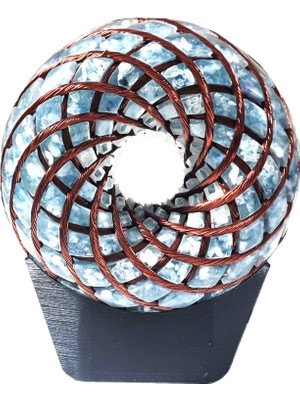 Akuamarine Z-Torus-10 10 cm Z-Torus Enerji Bobini Pemf Teknolojisi.yüksek Kaliteli Epoksi Reçinesine Sarılmış Kristallerden Üretilmiştir.