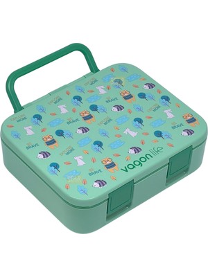Vagonlife Bento 1000ML Lunchbox Yeni Koleksiyon Tek Katlı 3 Bölmeli Abs Plastik Çocuk Sefer Tası Yemek Kutusu