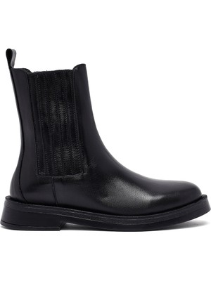 Kadın Siyah Deri Chelsea Bot 25WFD202318