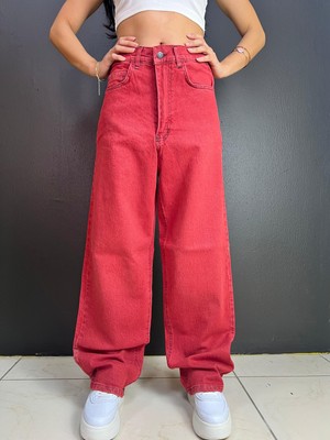 Vintage Eskitme Yıkama Unisex Baggy Jean Pantolon