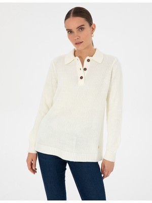 Pierre Cardin Kadın Bej Regular Fit Kazak 50316328-VR011