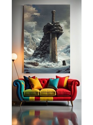 Özkacar Group Devlerin Kılıcı V1 Ev Duvar Salon Güzellik Salonu Ofis Dükkan Dekarasyon Kanvas Tablo